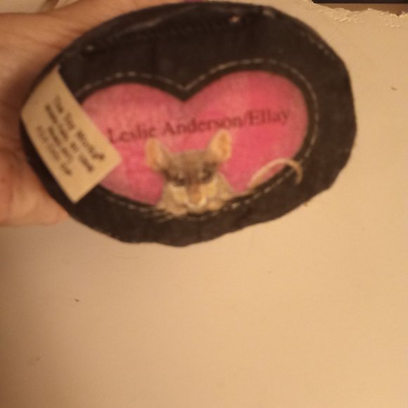 Fiddler's Elbow Black and Gray Handpainted fabric door stop small cat - Picture 5 of 5